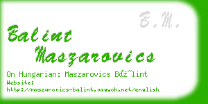 balint maszarovics business card
